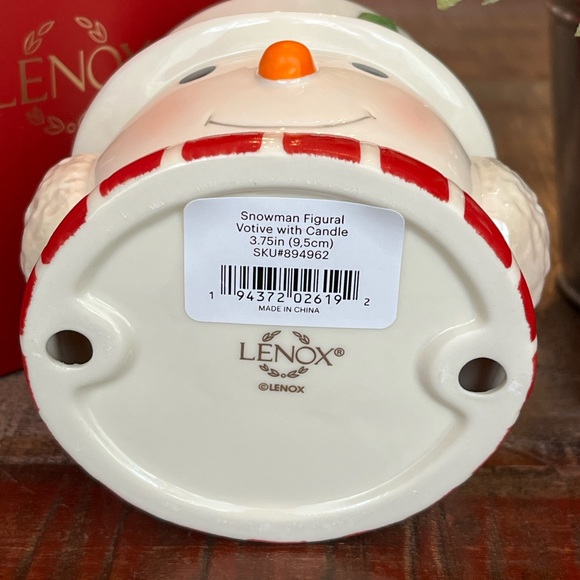 RESERVED 2 NEW Lenox SNOWMAN ☃️ FIGURAL Porcelain VOTIVES with TEA LIGHT CANDLES - Picture 7 of 12